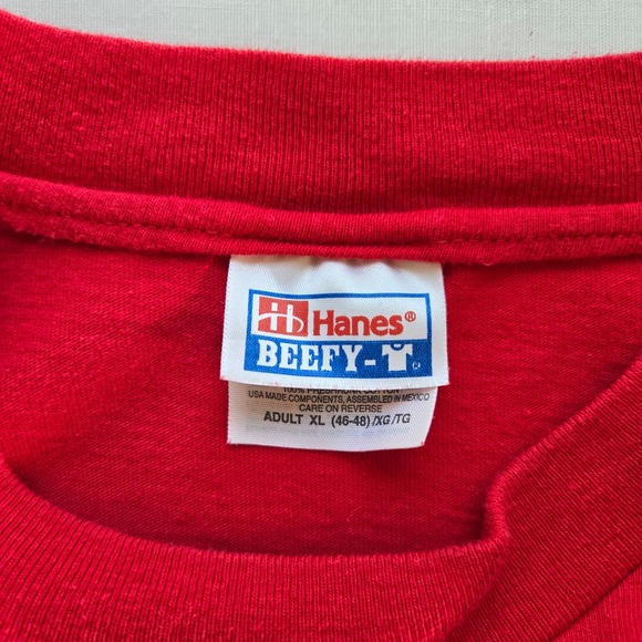 Love BBQ T Shirt Hanes Beefy T Adult XL Red Graphic Tee Love is Hot Ribs Cookout - Picture 5 of 10